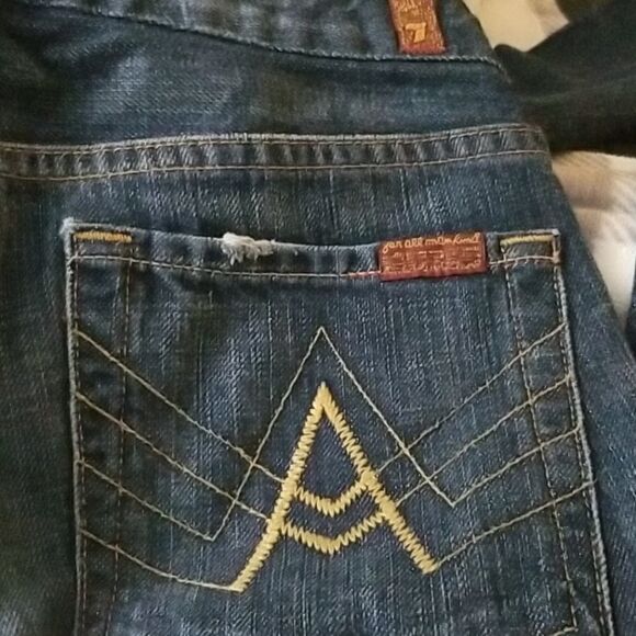 7 for all mankind distressed bootcut jeans sz 27 - Picture 10 of 13